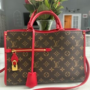Louis Vuitton Brown and Red LV Monogram Popincourt